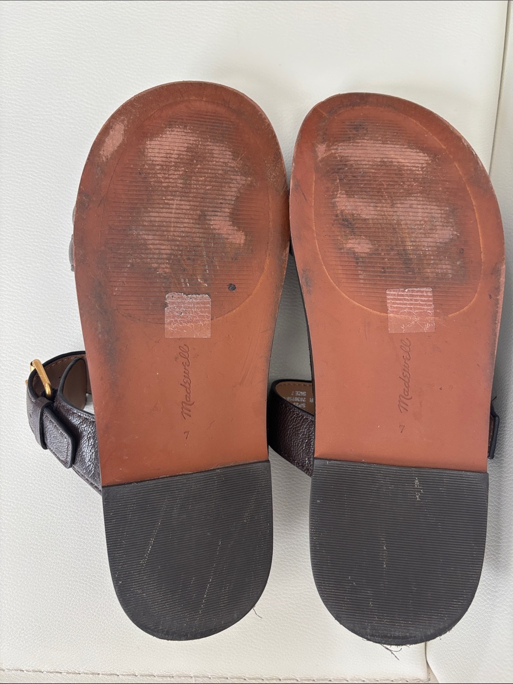 Madewell women’s Brown Leather Slide Sandals with Buckle 7 - Picture 3 of 7